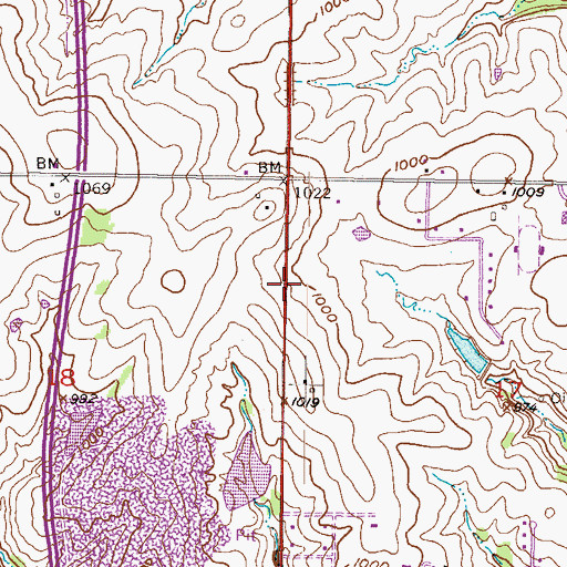 Topographic Map of Southwoods Christian Church, KS