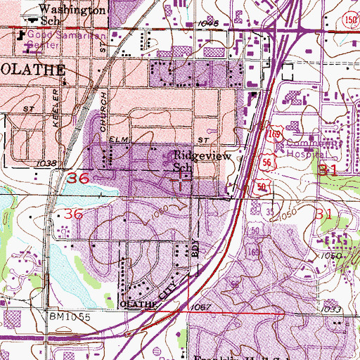 Topographic Map of Saint Marks Lutheran Church, KS