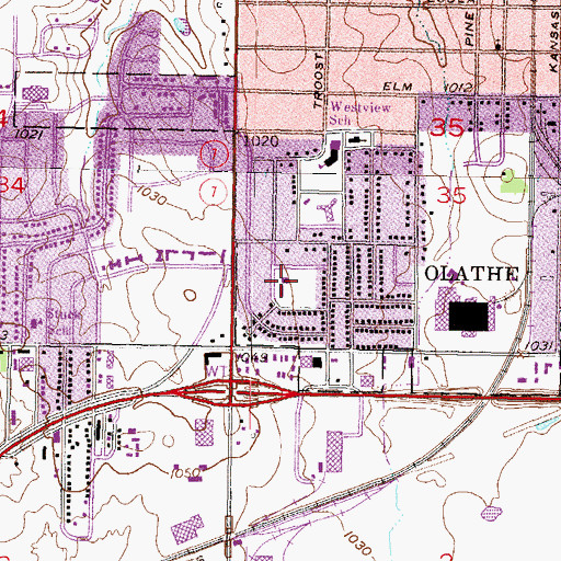 Topographic Map of Saint Paul Catholic Church, KS