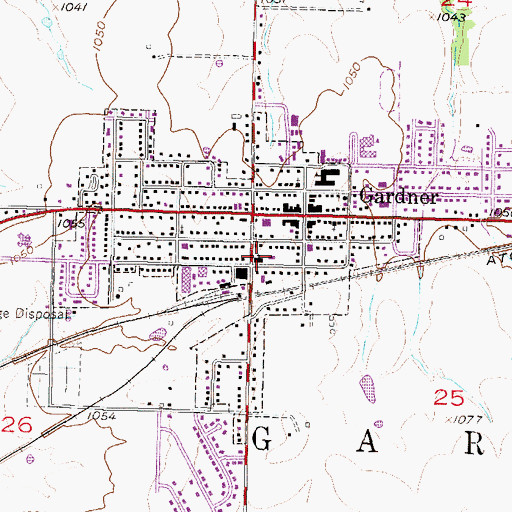 Topographic Map of Sacred Heart Catholic Church, KS