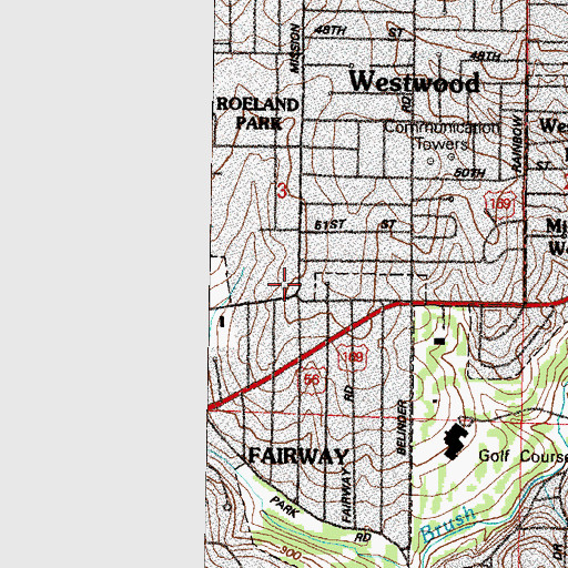 Topographic Map of Saint Agnus Church, KS