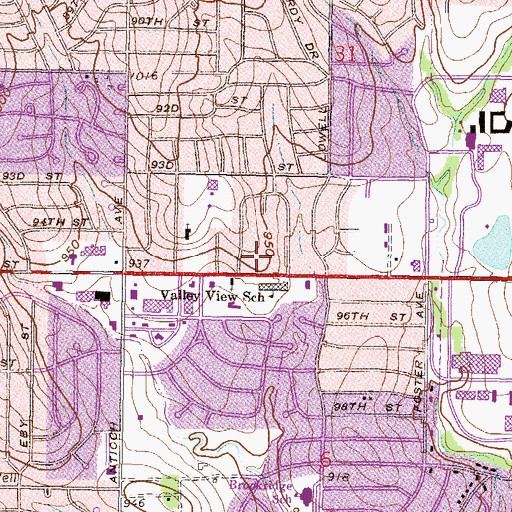 Topographic Map of Saint Dionysius Greek Orthodox Church, KS