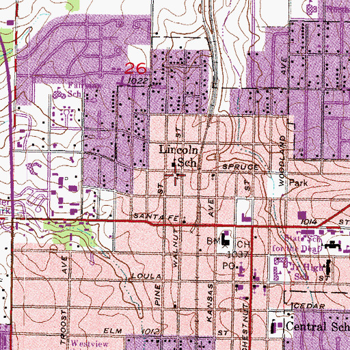 Topographic Map of Saint Luke Church of God in Christ, KS