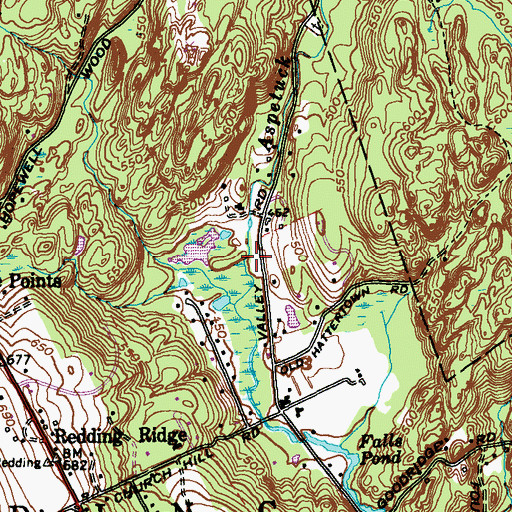 Topographic Map of Pleasant Valley, CT