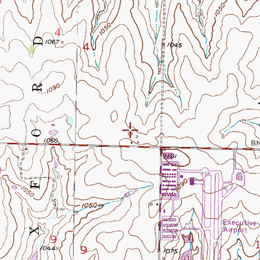 Topographic Map of Olathe Bible Church, KS