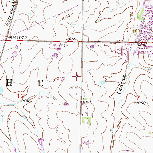 Topographic Map of Olathe Wesleyan Church, KS