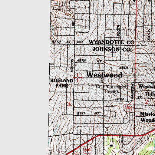 Topographic Map of Olivet Baptist Church, KS