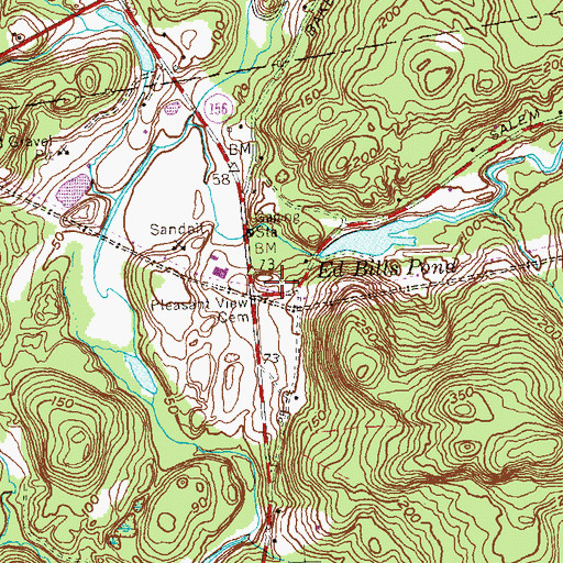 Topographic Map of Pleasant View Cemetery, CT