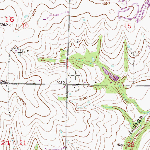 Topographic Map of Overland Park Church of Christ, KS