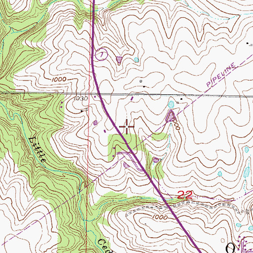 Topographic Map of New Life Pentecostal Church, KS