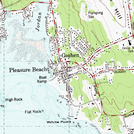 Topographic Map of Pleasure Beach, CT