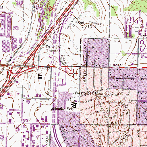 Topographic Map of Kansas City Kansas Baptist Association, KS
