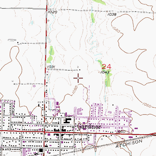 Topographic Map of King of Kings Lutheran Church, KS