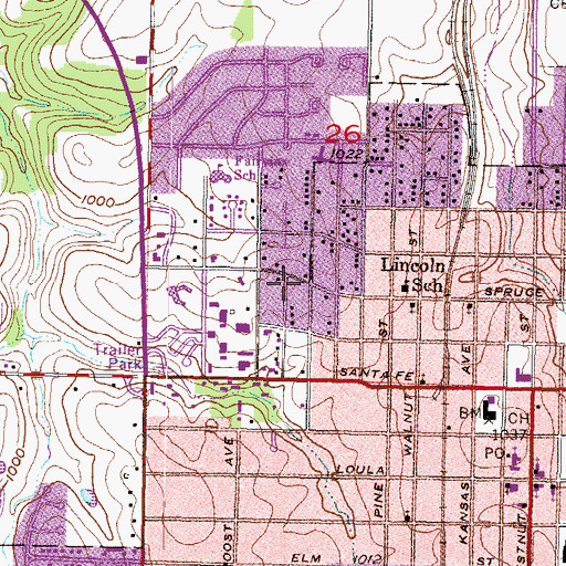 Topographic Map of Lao Buddhist Association of Olathe, KS