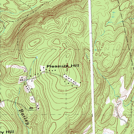 Topographic Map of Pleasure Hill, CT