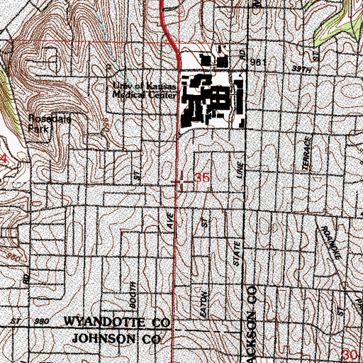 Topographic Map of Lutheran Church of Our Savior, KS