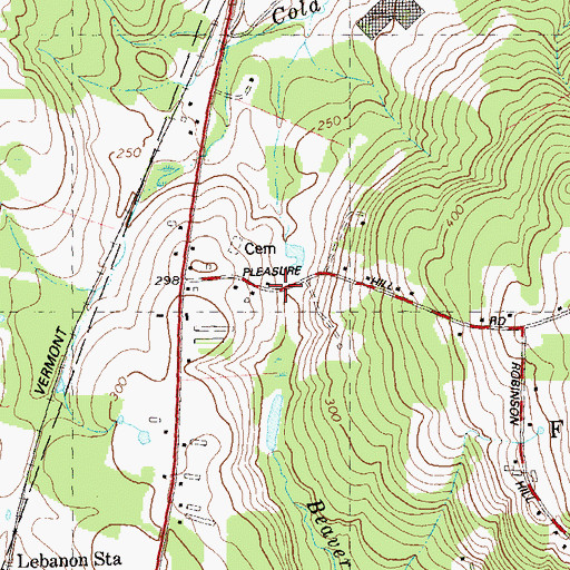Topographic Map of Pleasure Hill School, CT