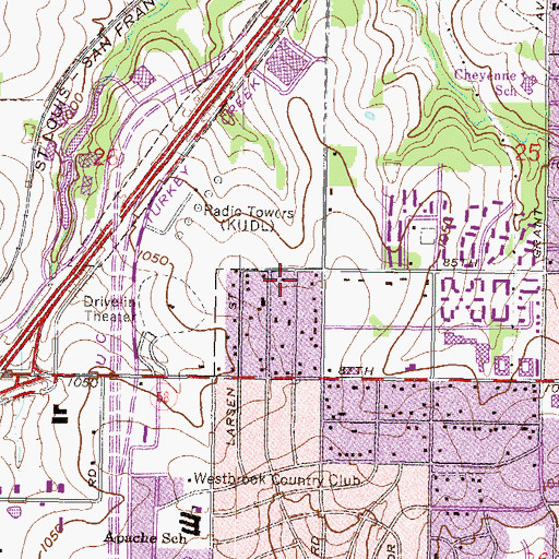 Topographic Map of Adat Yeshua Messianic Jewish Congregation, KS