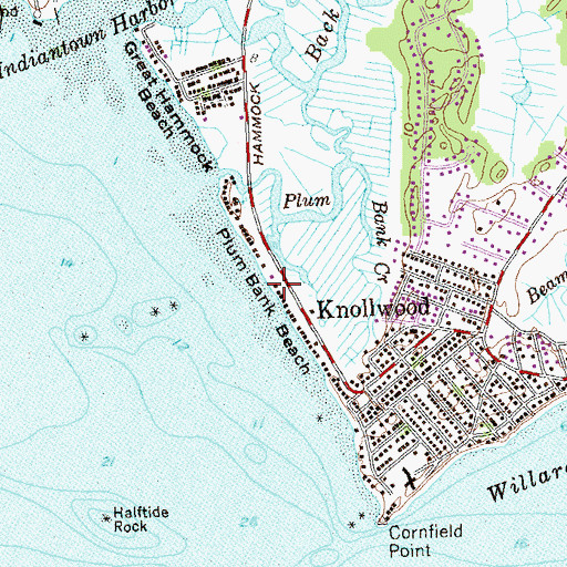Topographic Map of Plum Bank Beach, CT