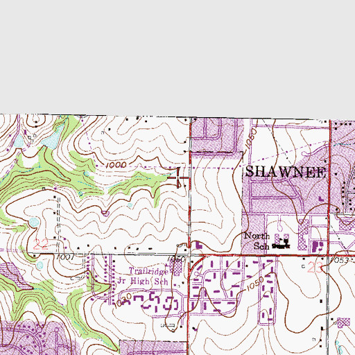 Topographic Map of Grace Christian Fellowship Church, KS