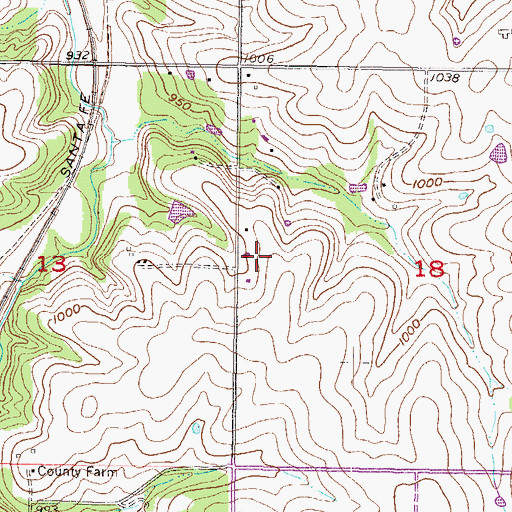 Topographic Map of Grace United Methodist Church, KS