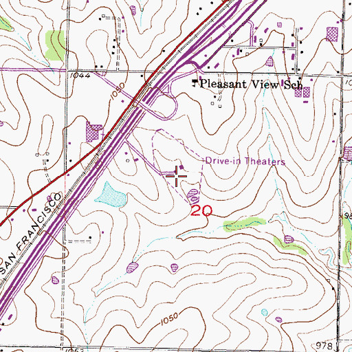 Topographic Map of Heartland Community Church, KS