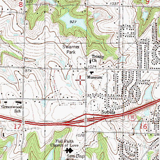Topographic Map of Hindu Temple and Cultural Center, KS