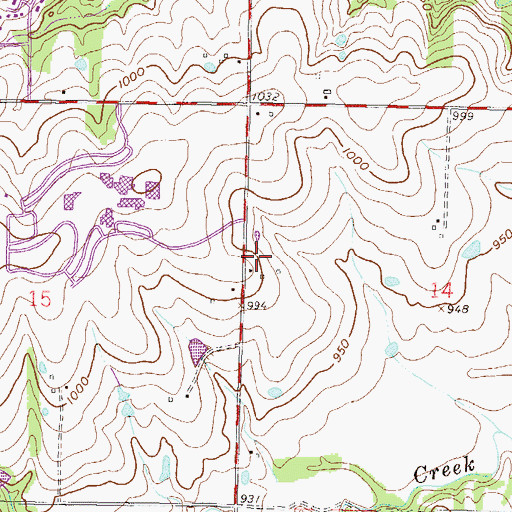 Topographic Map of Hillcrest Christian Church, KS