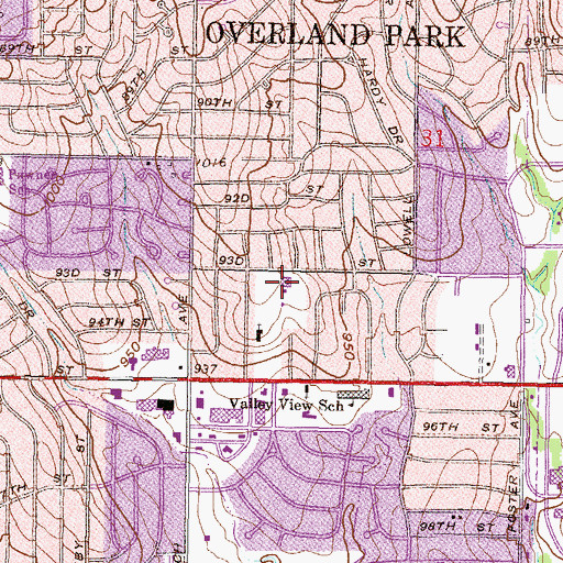 Topographic Map of Church of the Holy Cross, KS