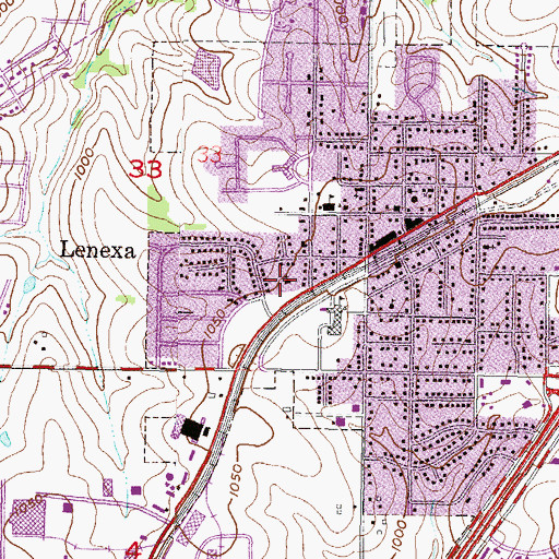 Topographic Map of Emmanuel Chinese Baptist Church, KS