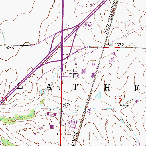 Topographic Map of Faith Baptist Church, KS