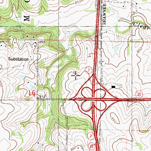 Topographic Map of Faith United Methodist Church, KS