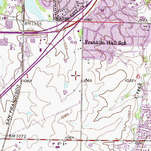 Topographic Map of Fellowship Baptist Church, KS
