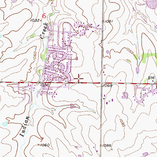 Topographic Map of First Baptist Church of Olathe, KS