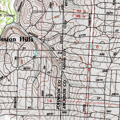Topographic Map of First Evangelical Lutheran Church, KS