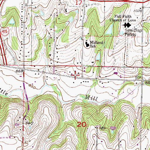 Topographic Map of First Korean Baptist Church of Kansas City, KS