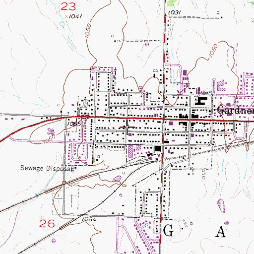Topographic Map of Gardner Church of Christ, KS