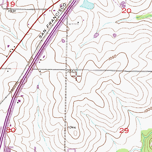 Topographic Map of Gathering Place Pentecostal Holiness Church, KS