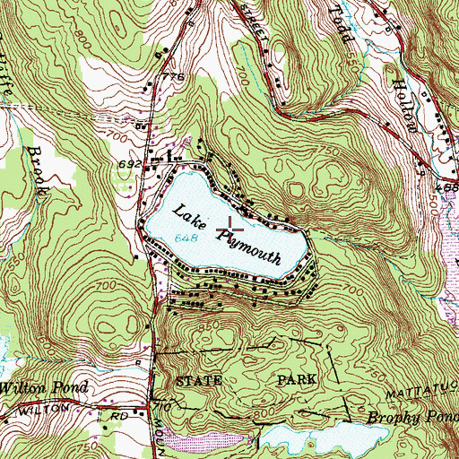 Topographic Map of Lake Plymouth, CT