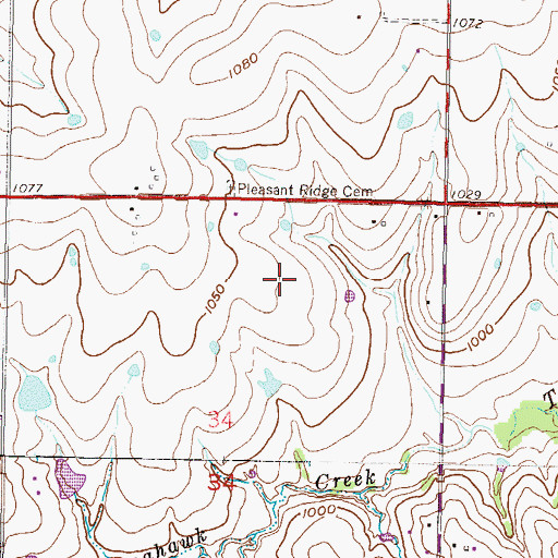 Topographic Map of Colonial Presbyterian Church Quivira Campus, KS