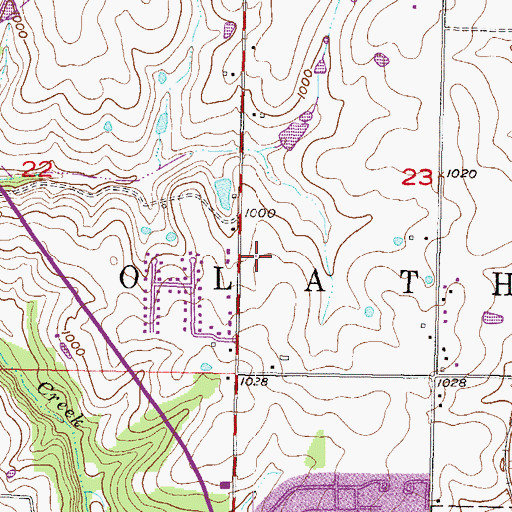 Topographic Map of Community Bible Church, KS