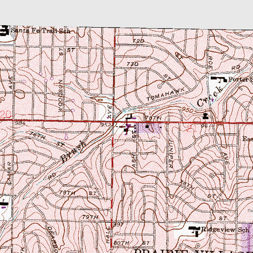 Topographic Map of Congregation Ohev Sholom, KS