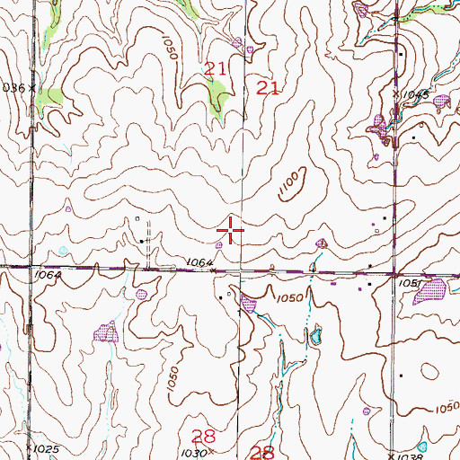 Topographic Map of Countryside Baptist Church, KS