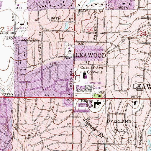 Topographic Map of Cure of Ars Church, KS