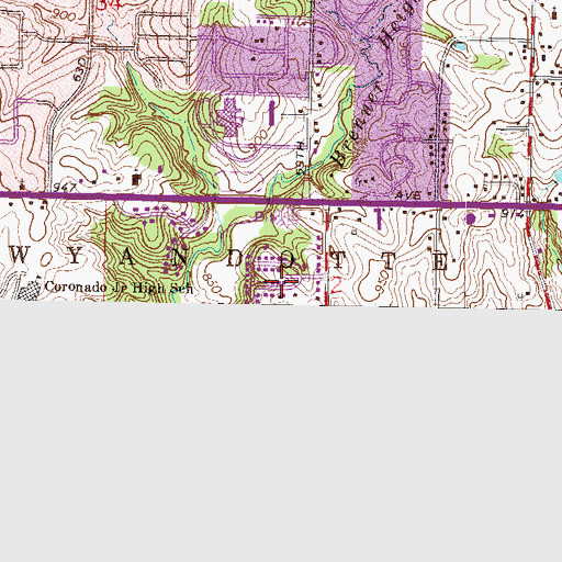 Topographic Map of Decision Baptist Church, KS