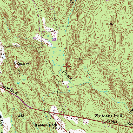Topographic Map of Pocotopaug Creek, CT