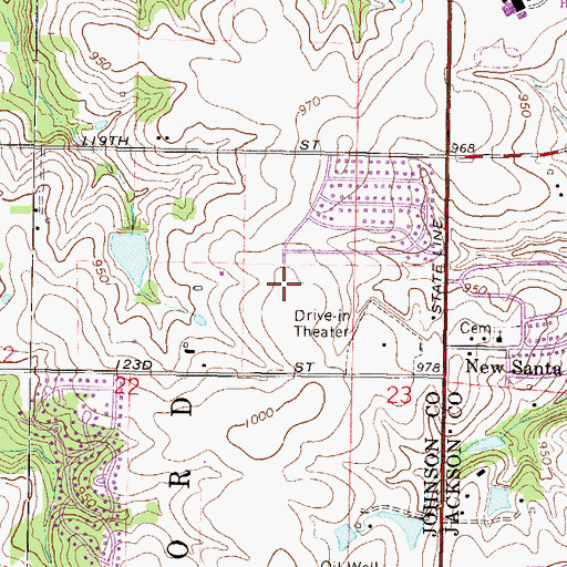 Topographic Map of Cambridge Church, KS