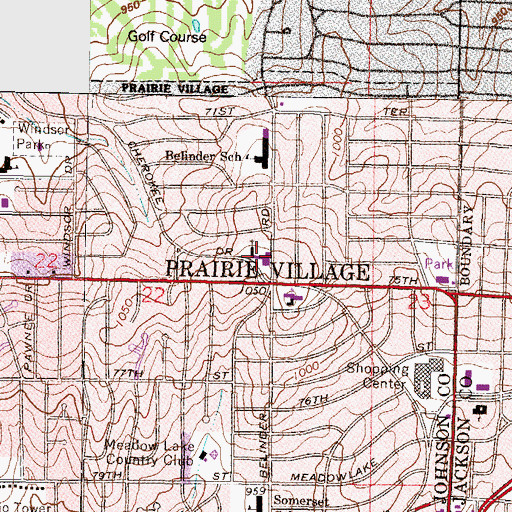 Topographic Map of Cherokee Christian Church, KS