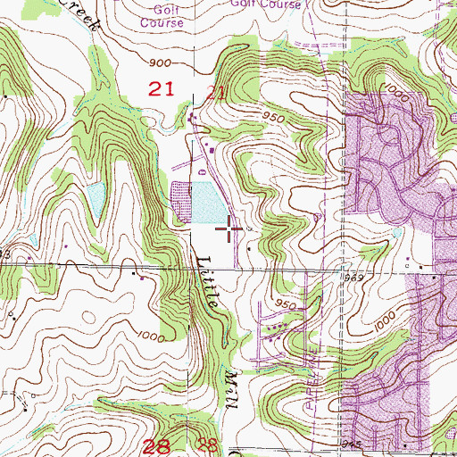 Topographic Map of Church of Christ Lenexa Kansas - Shawnee Mission Kansas, KS