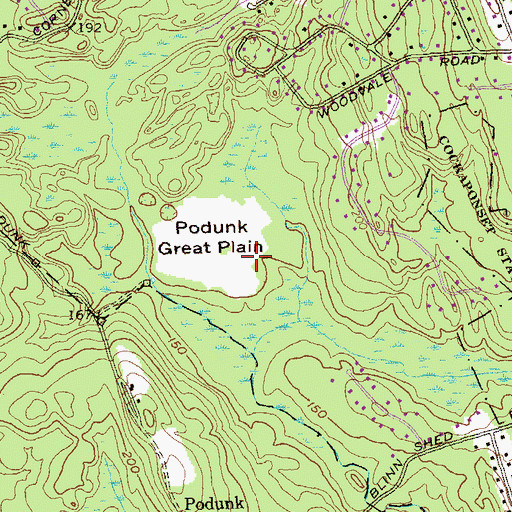 Topographic Map of Podunk Great Plain, CT